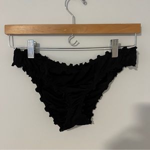 Black rouche bathing suit bottoms